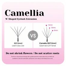 12支装 MASSCAKU 3D 4D 5D W型山茶花睫毛嫁接套装,超大容量预扇形睫毛,C/D 8-15mm,超柔软蓬松 - 查看 3