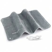 Almohadilla calefactora de grafeno, calentador de manos eléctrico, bolsa cálida para manos con calefacción rápida, manta calefactora Lumbar para piernas, almohadilla súper suave lavable RFUM - Gris - Ver 8