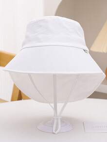 1顶可调节儿童遮阳帽，宽檐渔夫帽，适合1-10岁男孩女孩，夏季防紫外线颈部遮阳帽 - 彩色 - 查看 18