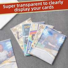 500张透明卡套，柔软的卡套，适用于标准卡片、体育卡、TCG/MTG卡、棒球卡 - 白色 - 查看 2