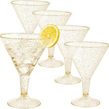 10pcs 6.3oz Reusable Plastic Martini Cups, Suitable For Champagne Parties, Desserts, Catering, Weddings, Birthday Parties (Champagne Glasses, Wine Glasses, Plastic Cups, Cocktail Glasses, Birthday Cups) - View 8