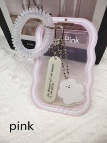 1pc Transparent Matte Style Soft Silicone Card Holder,Suitable For Student ID,Bus Card,Campus Card,HP Photo Paper,With Spring Keychain Hanging Pendant - Color - View 14