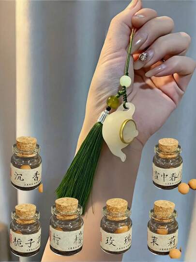 Lotus Lamp Fragrance Oil Pendant - Glow-In-The-Dark Aromatherapy Necklace, Portable Car Key Chain Decor, Chinese Style Lucky Gift For Women And Men, Glow Aromatherapy Lamp Fragrance Oil Diffuser Fragrance Necklace, Luminous Pendant Suitable For Bag, Key Chain, Phone, Car Decor, Classic Chinese Style Accessory Lucky Gift For Women And Men, Birthday, Christmas, Valentine's Day