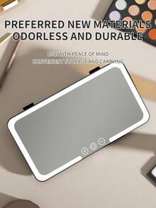 Car Sun Visor Vanity Mirror, Rechargeable Makeup Mirror With 3 Light Modes & 60 LEDs - Dimmable Clip-On Rear View Sun-Shading Cosmetic Mirror - White - View 6