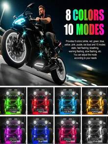 2/4/6/8pcs Rechargeable Wireless Remote Control LED Lights, 8 Colors Mini Anti-Collision Safety Lights Suitable For Cars, Drones, Motorcycles And Bicycles, High Brightness USB Rechargeable Warning Lights - A - View 4