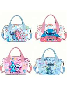 缝线斜挎包 - 休闲单肩包，配有可调节肩带和便捷拉链设计 - 适合日常通勤和生日礼物 - 有蓝色、粉色和图案款可选 - 彩色 - 查看 1