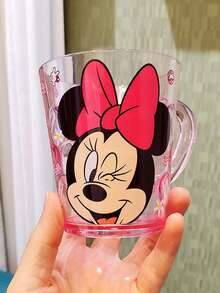 1pc Disney Crystal Cup, Cute Mickey/Minnie Cartoon Plastic Rinse Cup, Unisex Mouthwash Cup, Creative Crystal Cup - Multicolor - View 1