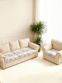 1 件装花朵图案座椅靠垫套，弹力面料，沙发座椅靠垫套，沙发套 - 彩色 - 查看 8