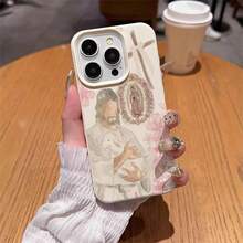 1 pieza Funda de teléfono suave con patrón de Sakura de material TPU, icono religioso, compatible con iPhone 17 Pro Max/17/16 Pro Max/15/13/12/11, S20 FE/A15/S24/A55, Note 11/12/13 Pro, protección corporal completa a prueba de golpes - Blanco - Ver 4