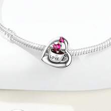 CYMYSS 1pc Couple Style 925 Silver Plated Artificial Zirconia Heart Coffee Cup Pendant, Gift For Women On Valentine's Day/Anniversary - Multicolor - View 3