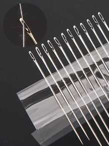 12pcs Easy Threading Hand Sewing Needles, Embroidery Needles, Sewing Needles, Household DIY Handcraft Accessories - No Need to Wear Side Hanging Needles - View 4