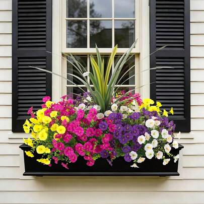 1束仿真户外花卉，12朵丝质紫罗兰花，配以桉树叶和兰花叶，抗紫外线，逼真仿真，适用于门廊、花盆、花园、庭院