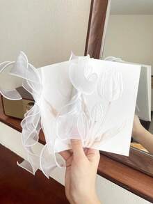 Bộ thiệp chúc mừng trang nhã kèm ruy băng (1 thiệp + 1 giấy viết thư + 1m ruy băng), quà tặng cho bạn thân, đồng nghiệp, người yêu, Lễ Tạ ơn, thư tình, thiệp sinh nhật, thiệp viết lời nhắn cá nhân. - hoa tulip - Xem 1