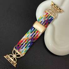 1pc Upgrade Braided Band With Mag Clasp Compatible With Apple Watch Dial Of 38mm 40mm 41mm 42mm 44mm 45mm 46mm 49mm Women Men, Adjustable Soft Nylon Solo Loop Compatible With IWatch Series 11 10 9 8 7 6 5 4 3 Ultra 3 2 1 SE, Four Leaves Clover Strap - 42(Series 3 2 1)/44/45/46/49MM - View 22