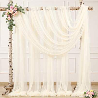 1 pieza - Cortina de fondo de satén de 118 pulgadas x 9.83 pies, tela de satén opaca para decoración de bodas, fiestas, ceremonias de compromiso, escenarios, aniversarios de bodas, cumpleaños, San Valentín, fiestas de Halloween (Blanco, Verde Menta, Champán, Negro)