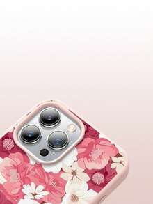 花朵图案时尚INS风精致粉白花卉液态硅胶软手机壳，防震保护，兼容 11/12/13/14/14Plus/15/15Plus/16/16Plus/7/8Plus/17/17Pro - 彩色 - 查看 6
