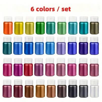 6 Colors/Set Quartz Powder Suit, For Handicraft Making, Epoxy Resin Color Dye Quartz Powder, For Candle DIY Crafts Slime Decoration Resin Casting Mold