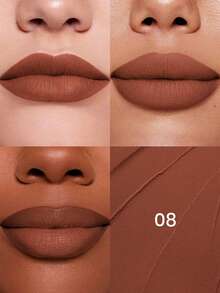 Pudaier 1pc Soft Velvet Matte Lipstick, Waterproof & Long-Lasting, Suitable For All Skin Types - 08 - View 5