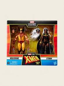 Hasbro 漫威传奇系列 X 战警双人包：金刚狼（棕色战衣）和暴风女（白色战衣）孩之宝 Pulse 独家 6 英寸可动人偶收藏套装 - 彩色 - 查看 3