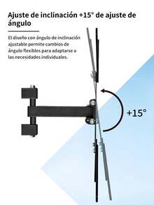 Soporte De Pared Para Tv, Soporte de TV de acero inoxidable para el hogar, retráctil, adecuado para televisores de 14 a 55 pulgadas (10"- 26"), Máxima 50 Kg/12Kg Máx. admite expansión de TV, admite configuraciones LCD, inclinación y extensión, para la mayoría de televisores y monitores de visualización plana. - Negro - Ver 7