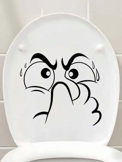 Pegatina de inodoro con rostro fantasmal que cubre la nariz - Pegatina decorativa autoadhesiva de plástico, adecuada para decoración de baño en Navidad, Acción de Gracias, otoño e invierno, decoración del hogar de temporada | Decoración con patrón de burbujas | Decoración desechable, pegatina de inodoro