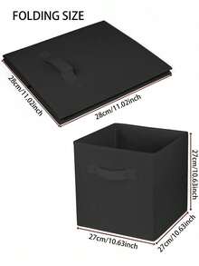 1pc Non-Woven Fabric Colorful Square Storage Box, Foldable Clothes Organizer, Multi-Functional Storage Solution Fabric Storage Cube With Handle, Suitable For Organizing Clothes, Toys, Books, Applicable To Shelves, Room, Wardrobe, Multi-Color - Multicolor - View 2