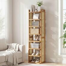 Senmeo 7/8-Tier Bamboo Vertical Shoe Rack, Breathable Mesh Shoe Organizer With Top Handle, Easy To Move, Ideal For Apartment, Entryway & Doorway - Tầng 7 - Xem 4