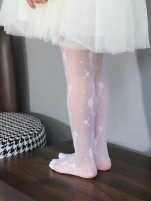 2pcs Baby Girls' Thin, High Elasticity Tights, Suitable For All Seasons, Can Be Worn As Outerwear - White - View 5