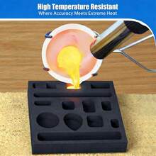 KLONKEE 9件套陶瓷喷枪熔炼铸造套装，包含2根坩埚搅拌棒 | 铸造模具 | 11合1锭模 | 石英板 | 陶瓷坩埚 | 陶瓷碗 | 坩埚碗夹，金属熔炼铸造套装 - 彩色 - 查看 8