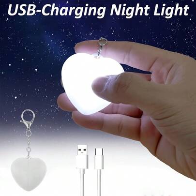 YITUMU Herzförmiges Bewegungssensor Auto Innenraum Licht, USB aufladbare Mini LED Nachtlicht geeignet für Handschuhfach, Armlehnenbox und Handtasche, bewegungsaktiviertes Make-up Taschenlicht, elegante Auto Aufbewahrungsdekoration
