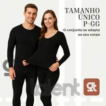 Women's Thermal Winter Set + Gloves + Socks | Flannel Base Layer Clothing - 黑色 - 查看 5