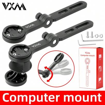 VXM Adjustable Bike Computer Mount, Road Bike Integrated Handlebar Extension Cycling Wind Meter Lamp Bracket Accessories