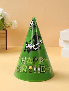 6顶足球主题生日派对纸帽，足球主题生日装饰帽，生日派对锥形帽，一周岁生日派对用品，性别揭晓派对装饰，桌面装饰，婴儿派对摄影道具，婴儿派对回礼，足球派对礼物，足球爱好者礼物，世界杯配件 - 足球 - 查看 8