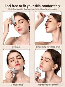 2pcs Heart & Triangle Shaped Gua Sha Tools, Fashion Face Massage & Sculpting Instrument For Face & Body, Promote Lymphatic Drainage, Jawline Shaping, Ideal Skincare Gift - A - View 9