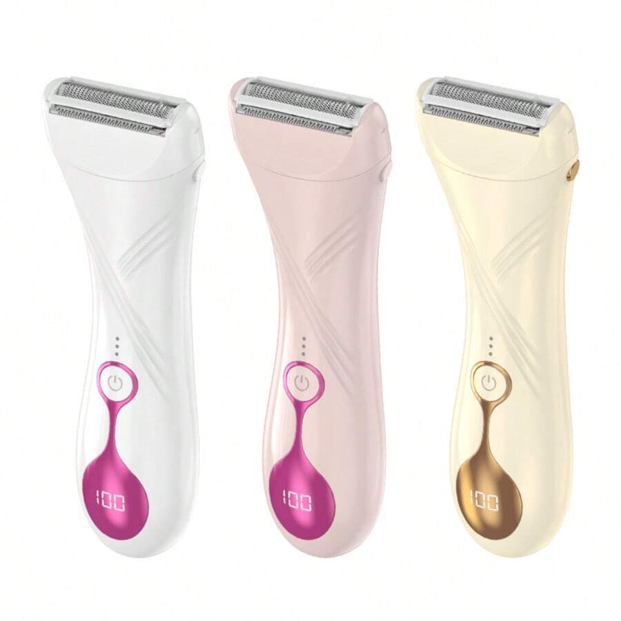 Women's Electric Shaver, Women's Electric Shaver, Bikini Trimmer With LCD Screen, Rechargeable Body Hair Trimmer, Suitable For Bikini Line, Underarms, Legs, Arms, And Pubic Area.Women's Electric Shaver - Multicolor - View 1