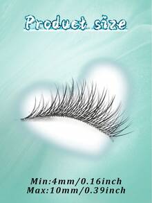 5 Pairs Transparent Stem Natural Long & Slim Crossing False Eyelashes - Black - View 11