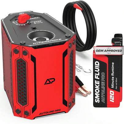 AutoLine Pro HyperSmoke ™   Automotive Smoke Machine EVAP Vacuum Leak Tester – Adjustable Pressure – OEM Approved Smoke Fluid – Built-In Air Compressor Motor - Includes Smoke Fluid X2.