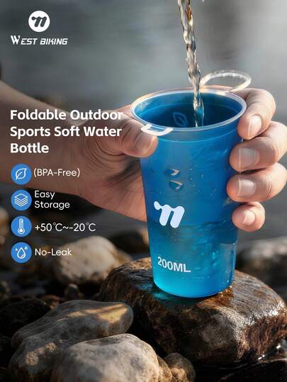  WEST BIKING Outdoor Lightweight Portable Sports Water Bottle, Collapsible Soft Water Cup Can Be Hung On Backpack, Multi-Color Foldable Beverage Cup