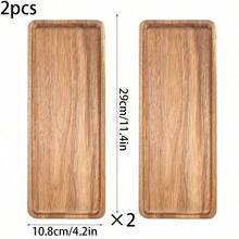 2pcs Rosewood Serving Tray, Bamboo & Wood Platter, Cold Cut Cheese Board, Appetizer Plate For Meat, Cheese, Bread, Fruit, Vegetables, Home Use (Rosewood) - Acacia Wood Pallet - View 22