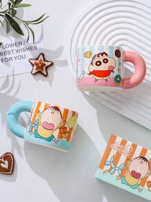 CRAYON SHINCHAN Cốc sứ Crayon Shin-Chan 460ml mới có vạch chia dung tích, cốc uống nước/sáng thời trang dùng trong gia đình. - Nhiều màu - Xem 5