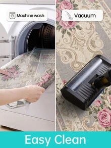 DAJIANG Thảm trải sàn dài họa tiết hoa châu Âu, thích hợp cho phòng tắm, nhà bếp, ngoài trời, trong nhà, hành lang, phòng ngủ, phòng khách. Có thể giặt máy, dễ vệ sinh, chống trơn trượt, phù hợp trang trí phòng ngủ mùa đông. - Nhiều màu - Xem 10