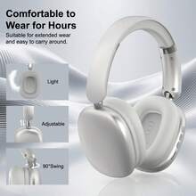 SUNJOM Wireless Bluetooth Over Ear Headphones Up To 28H Battery Life Headset With Microphone Gym Overhead Headphones Compatible With IOS & Android Mobile Phones,Computers,Laptop(Silver) - Silver - View 2
