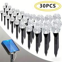 TTDHWW 30-Piece Outdoor Solar Light, Crystal Ball String Light, 19 Ft/6 M IP44 Lawn Light Strip With 8 Lighting Modes And Light-Sensitive Switch, Suitable For Garden, Patio, Path And Landscape Lighting. - 30LED - 查看 13