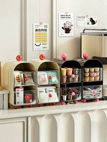 2-Tier Acrylic Coffee Station Organizer For Capsules Tea Bags Snacks Countertop Organizer Coffee Station Caddy Bathroom Makeup Organizer Multifunctional Drawer Storage Container For Home Office Men Women Storage Organization Kitchen Accessories - Multicolor - View 8