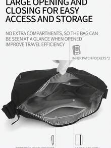 1pc New Casual Nylon Shoulder Tote Bag, Unisex Design, Minimalist, Large Capacity, Commuter Crossbody Bag - Multicolor - View 12