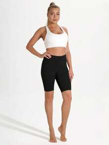 EBIOSVE Women's High-Waisted Booty Lifting Shorts - Tummy Control Gym Shorts With Side Pockets | Perfect For Yoga, Pilates, HIIT & Summer Workouts - 3pcs(black) - 查看 9