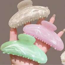 3 قطع / مجموعة كبيرة الحجم مشابك شعر موجية بتدرج اللون الوردي والأخضر والأبيض، إكسسوارات شعر صيفية أنيقة وعملية متعددة الاستخدامات مناسبة للاستخدام اليومي والكاجوال والحفلات والعمل والعطلات وغسل الوجه والمكياج ومطابقة الملابس والعودة إلى الموضة المدرسية، مشابك شعر أنيقة للنساء - متعدد الألوان - مشاهدة 1