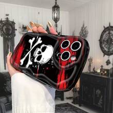 1 chiếc ốp lưng điện thoại họa tiết đầu lâu Gothic, chất liệu kem, nhẹ và chống sốc, lý tưởng cho cả nam và nữ sử dụng hàng ngày, tương thích với iPhone 17 Pro/17 Pro Max/17 Air/17/16e/16/15/14/13/12/11, Galaxy S23/S24/S25/S26, A57/A54/A37/A17/A07, Series - màu đen - Xem 3