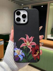 3件套花卉蝴蝶印花仿皮手机壳，粉色/白色/黑色TPU材质，防震防刮，浪漫花卉风格，夏季手机壳，可爱手机壳，花朵手机壳，兼容和Galaxy手机，适合日常使用，生日、母亲节、毕业礼物，手机配件 - 彩色 - 查看 2