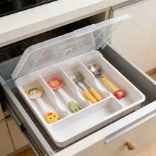 ✨ Organizador de Cubiertos para Cajón de Cocina | Tapa Antipolvo Multicompartimento para Cucharas, Tenedores y Palillos - Ver 11